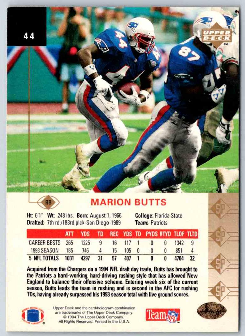 1994 Upper Deck Marion Butts