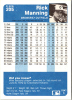 1984 Fleer Rick Manning #205