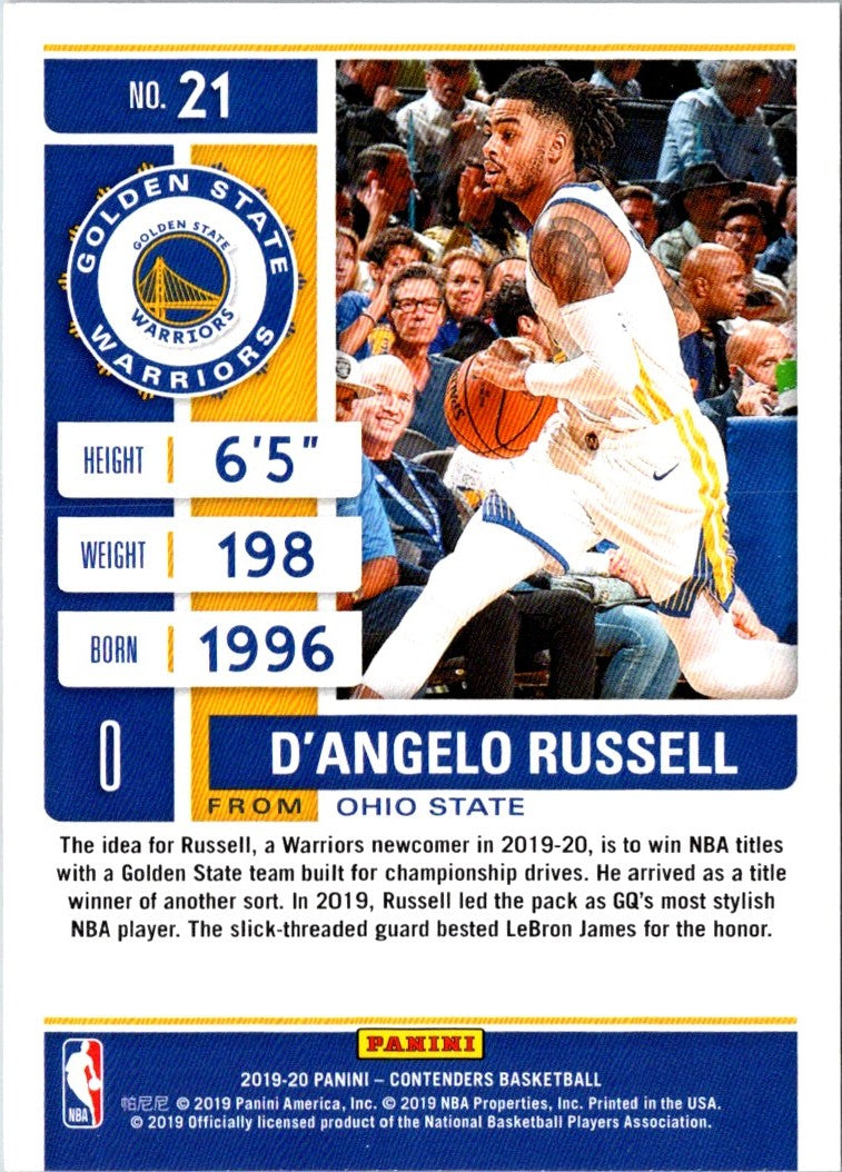 2019 Panini Contenders D'Angelo Russell