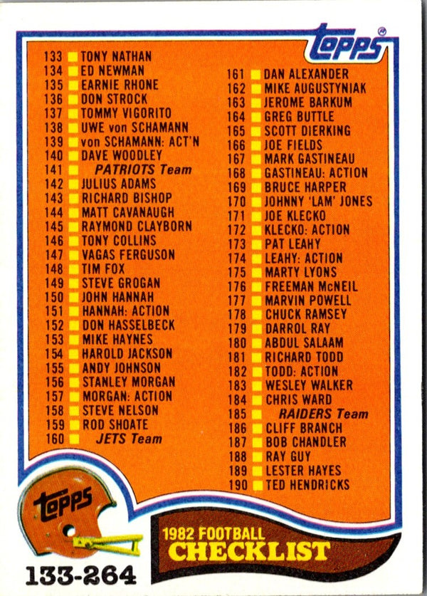 1982 Topps Checklist 133-264 #526