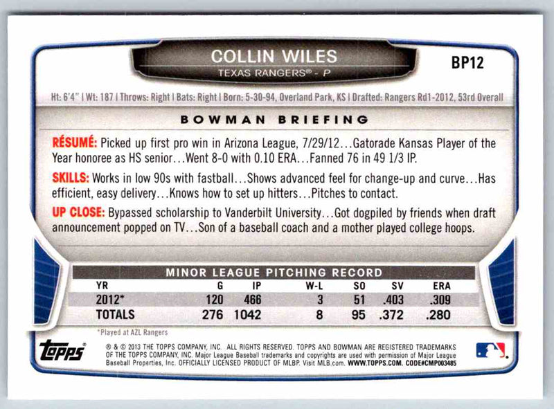 2014 Bowman Collin Wiles