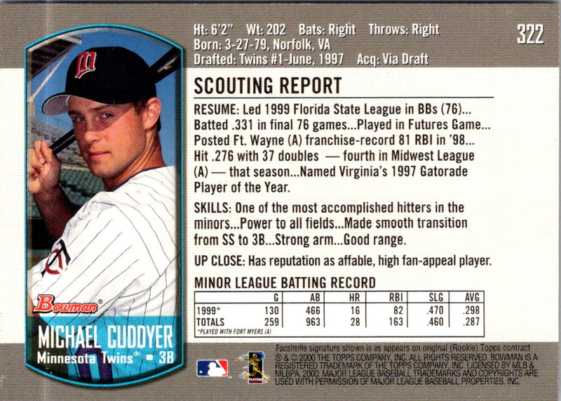 2000 Bowman Michael Cuddyer