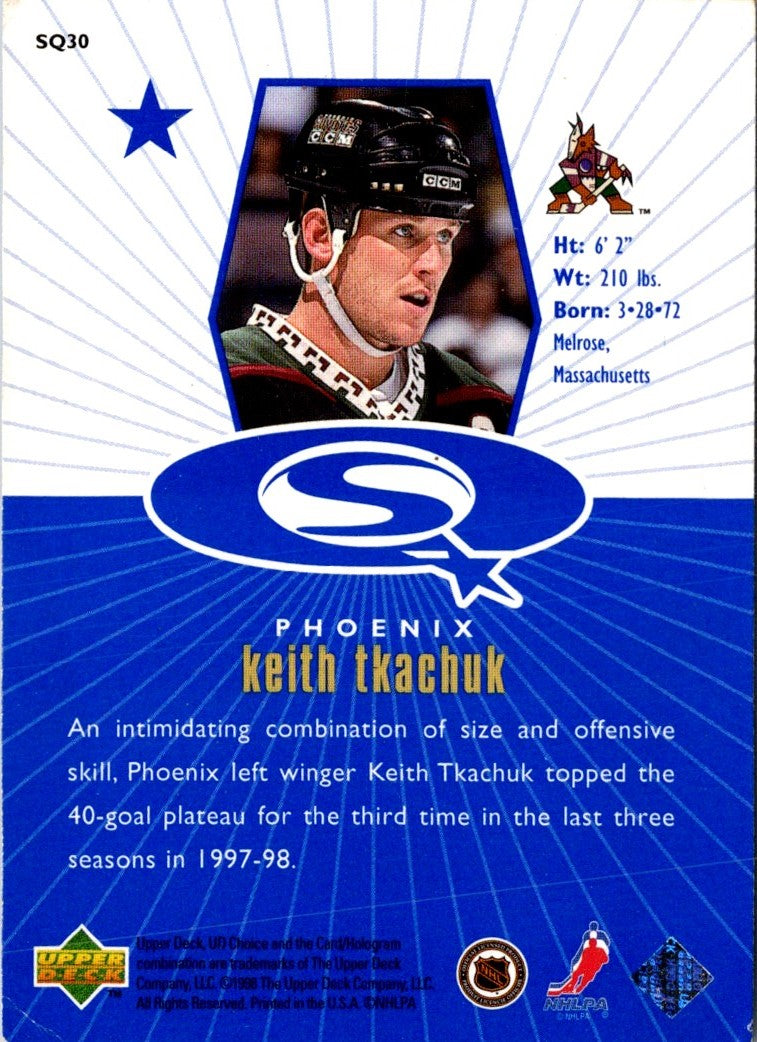 1998 UD Choice StarQuest Blue Keith Tkachuk