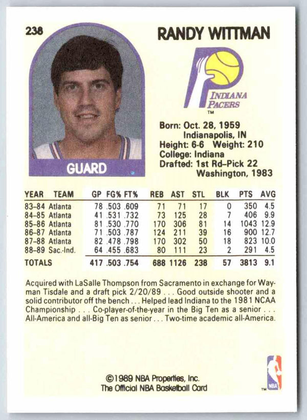 1989 NBA Hoops Randy Wittman #238