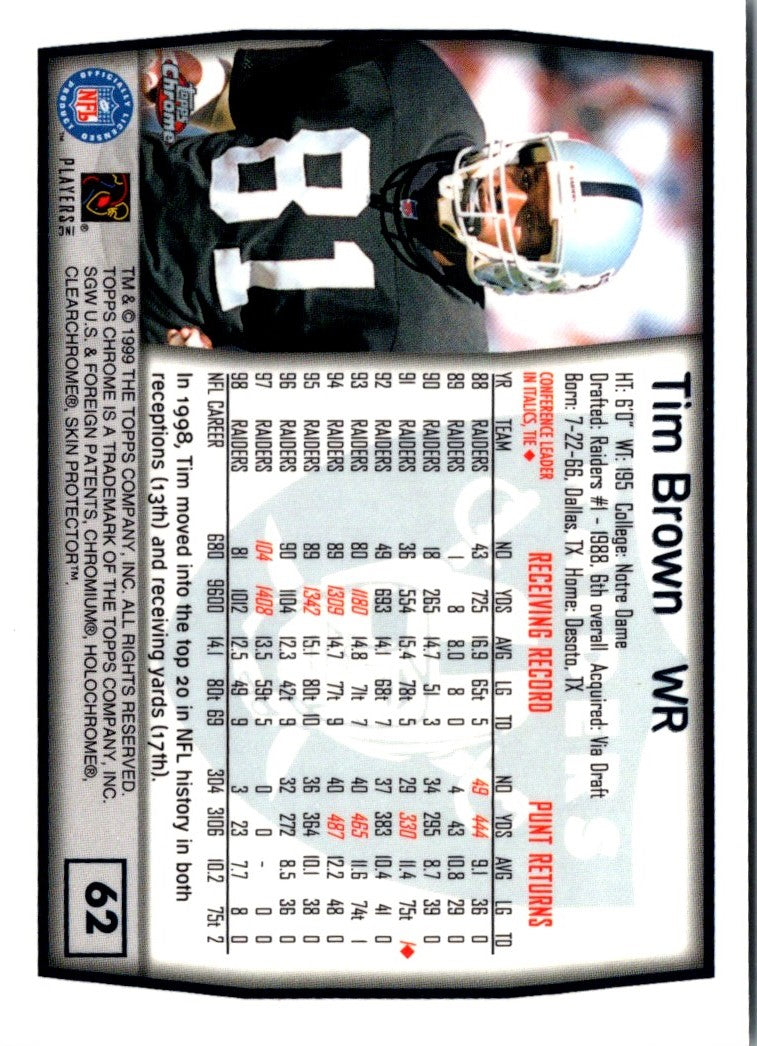 1999 Topps Chrome Tim Brown