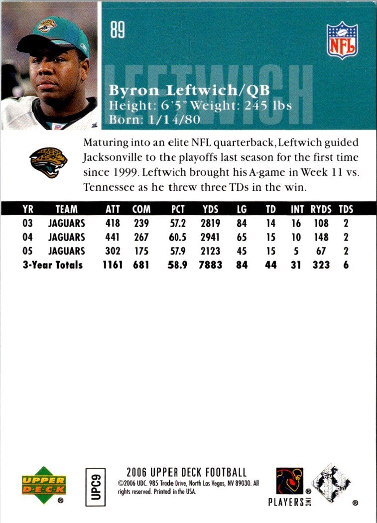 2006 Upper Deck UD Exclusives Byron Leftwich