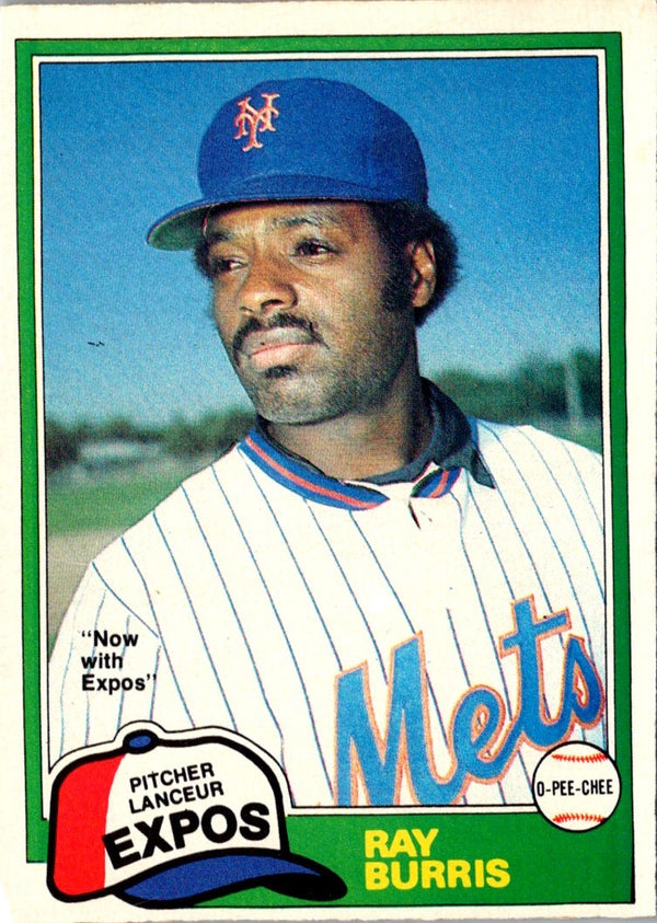 1981 O-Pee-Chee Ray Burris #323
