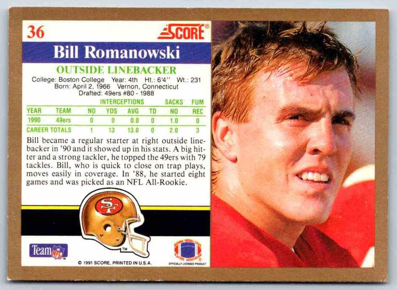 1991 Score Bill Romanowski