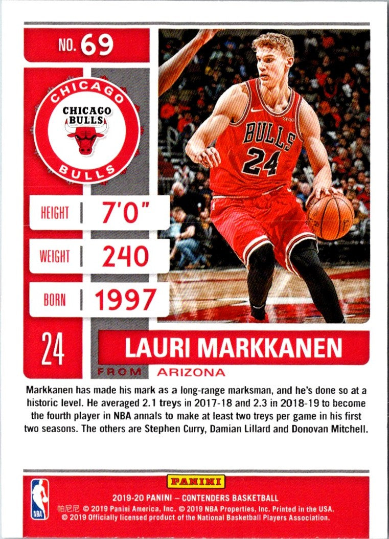 2019 Panini Contenders Lauri Markkanen