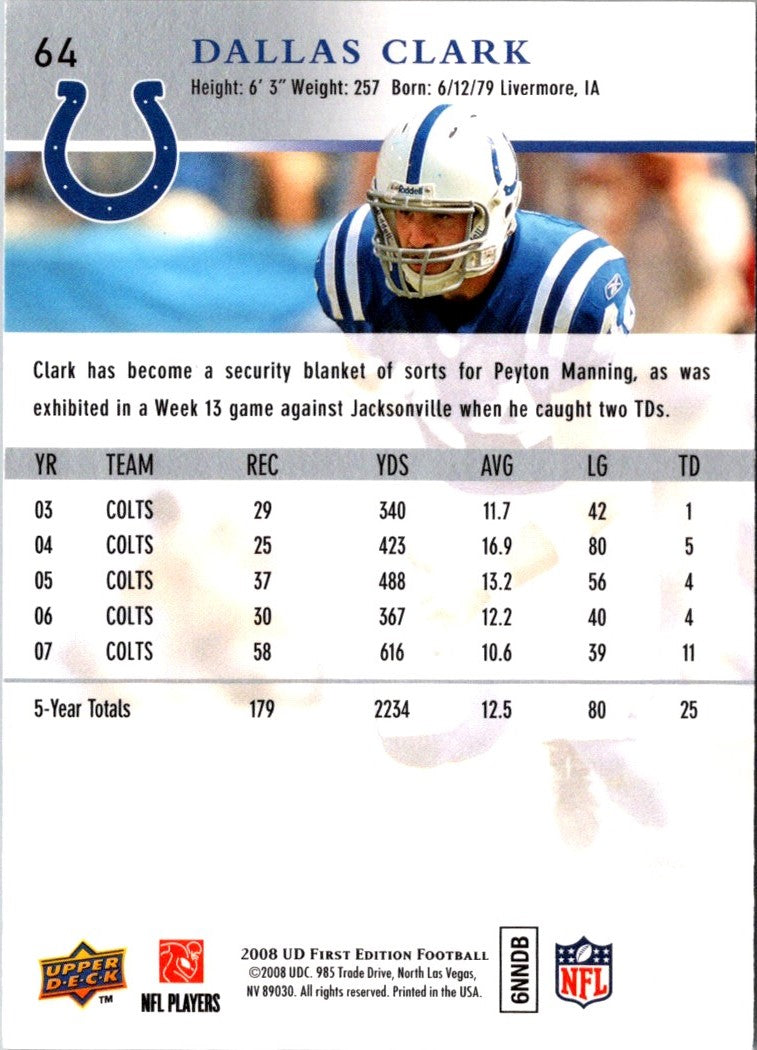 2008 Upper Deck First Edition Dallas Clark