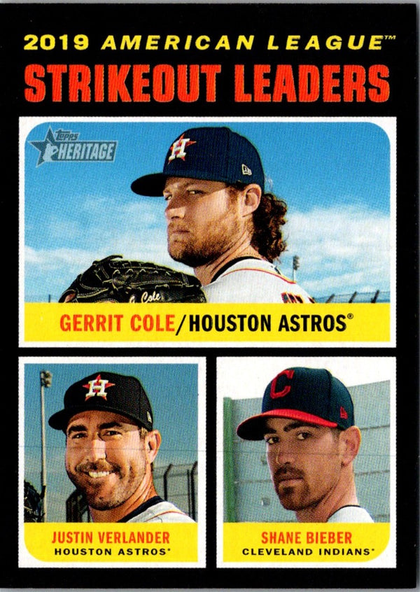 2020 Topps Heritage Gerrit Cole/Justin Verlander/Shane Bieber #71 NM-MT+