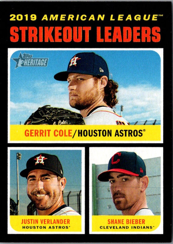2020 Topps Heritage Gerrit Cole/Justin Verlander/Shane Bieber #71 NM-MT+