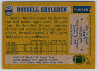 1982 Topps Russell Erxleben #405