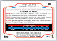 2014 Bowman Hyun-Jin Ryu #207