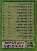 1982 Topps Dodgers Team Leaders - Dusty Baker/Burt Hooton