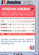 1992 Jimmy Dean Rookie Stars Donovan Osborne