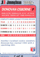 1992 Jimmy Dean Rookie Stars Donovan Osborne #7