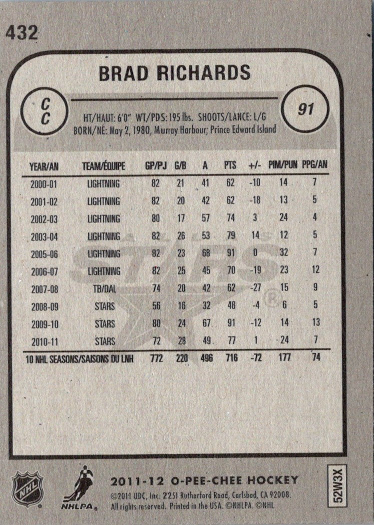 2011 O-Pee-Chee Brad Richards