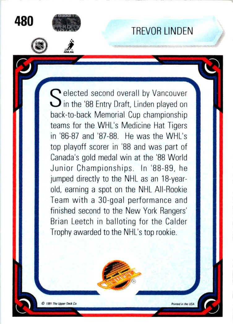 1990 Upper Deck Trevor Linden