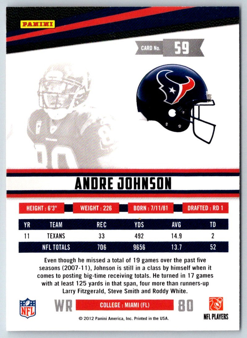 2012 Panini Rookies & Stars Andre Johnson