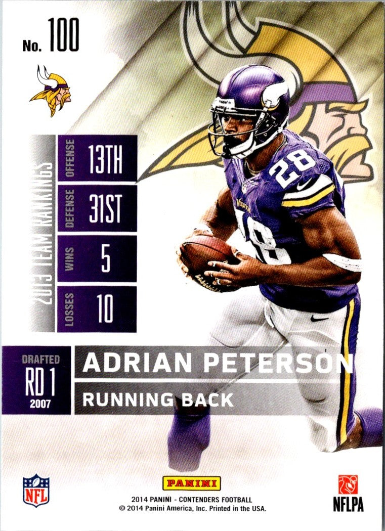 2014 Panini Contenders Adrian Peterson