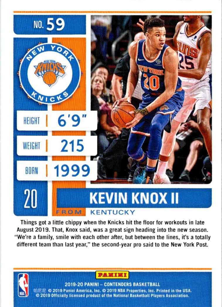 2019 Panini Contenders Kevin Knox II