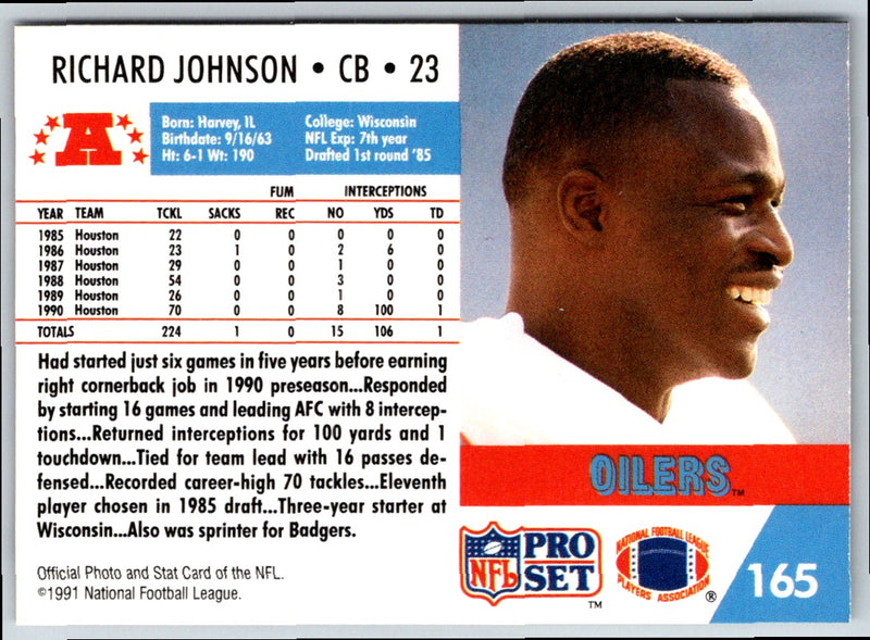 1991 Pro Set Richard Johnson