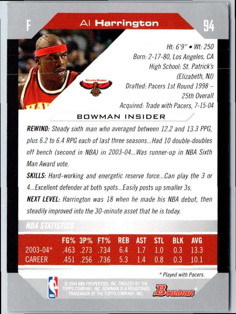 2004 Bowman Al Harrington