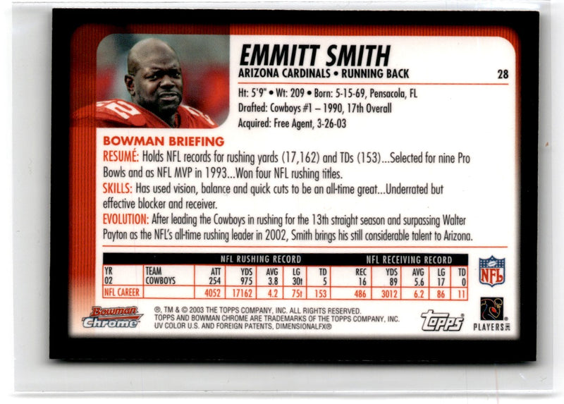 2003 Bowman Chrome Emmitt Smith