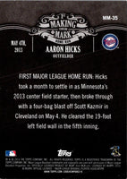 2013 Topps Update Making Their Mark Aaron Hicks #MM-35