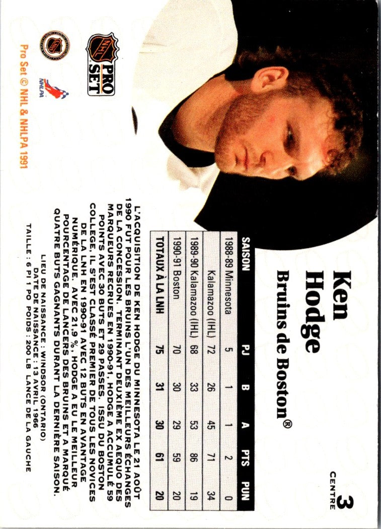 1991 Pro Set NHL Ken Hodge