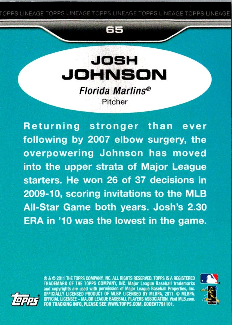 2011 Topps Lineage Josh Johnson