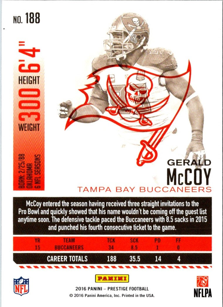 2016 Panini Prestige Gerald McCoy