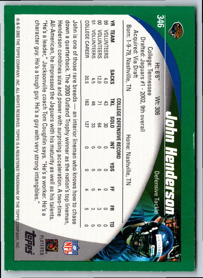 2002 Topps John Henderson