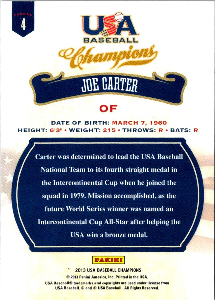 2013 Panini USA Champions Stars and Stripes Signatures Joe Carter