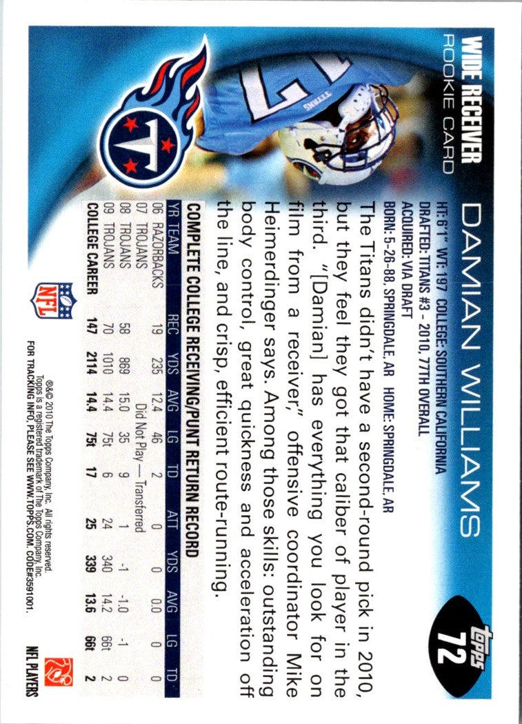 2010 Topps Damian Williams