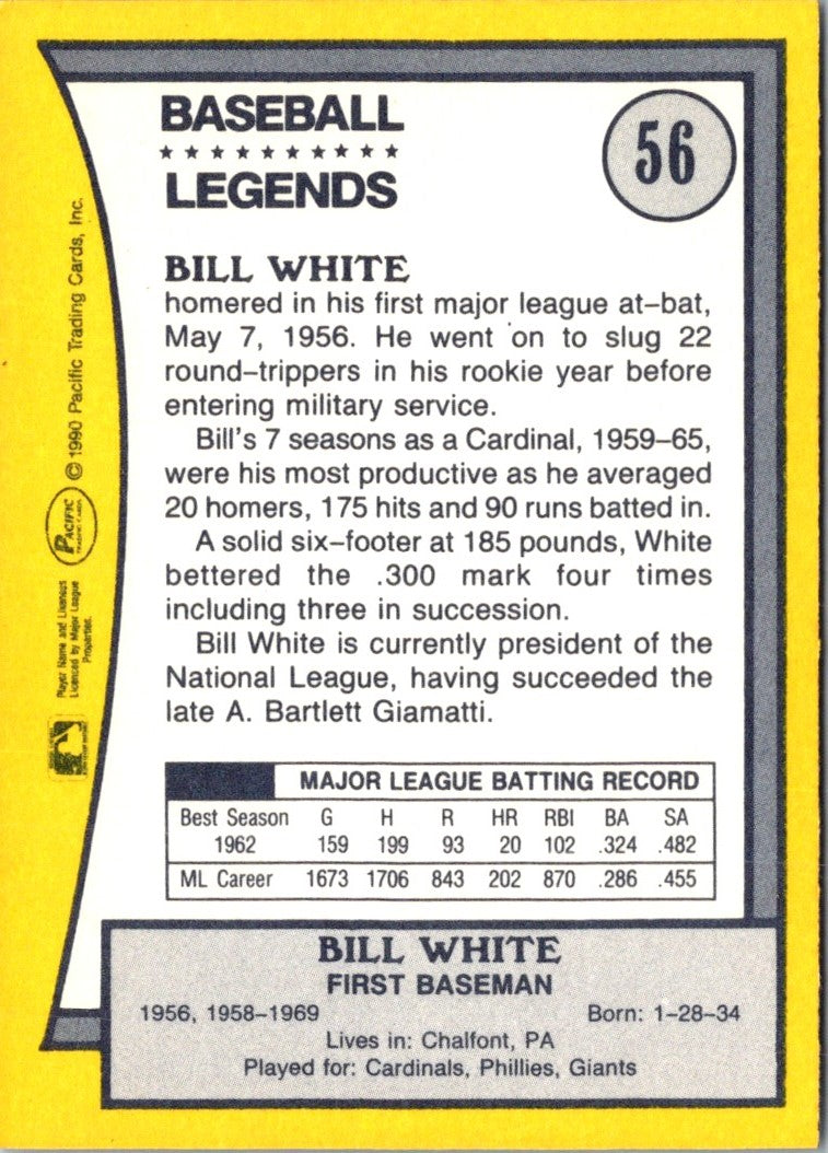 1990 Pacific Legends Bill White