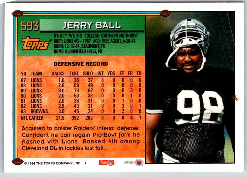 1994 Topps Jerry Ball