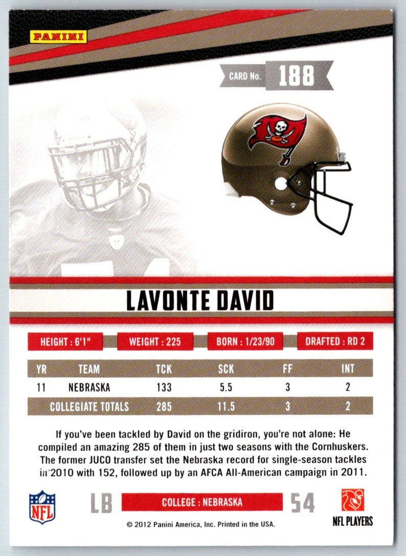 2012 Panini Rookies & Stars Lavonte David