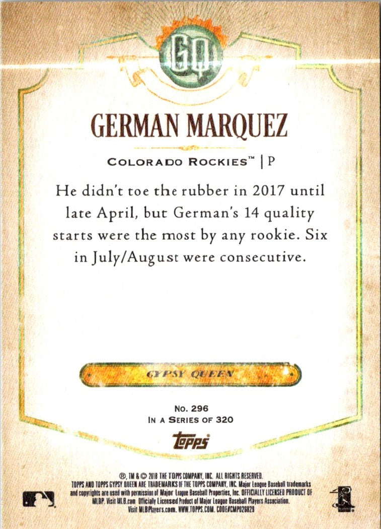 2018 Topps Gypsy Queen German Marquez