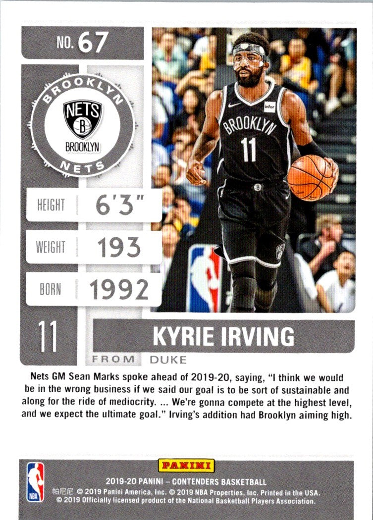 2019 Panini Contenders Kyrie Irving