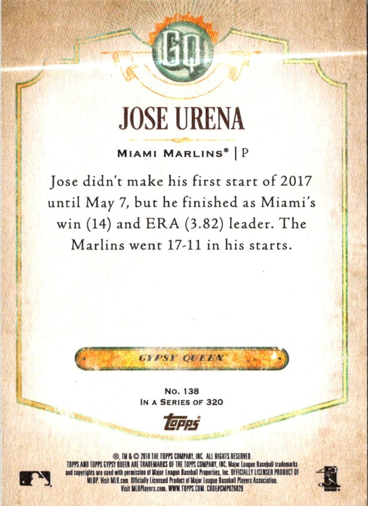 2018 Topps Gypsy Queen Jose Urena