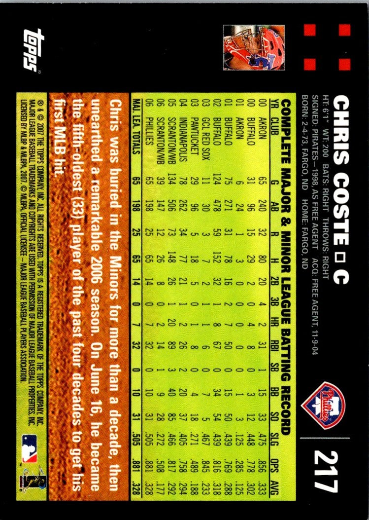 2007 Topps Chris Coste