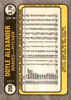 1981 Fleer Doyle Alexander #255