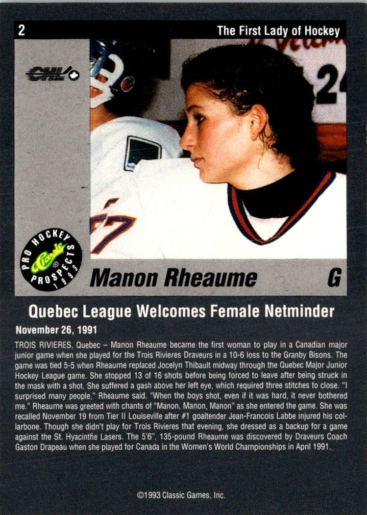 1993 Classic Pro Prospects Manon Rheaume