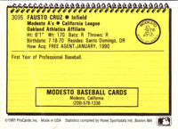 1991 ProCards Fausto Cruz #3095
