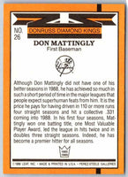 1989 Donruss Don Mattingly #26 Diamond King