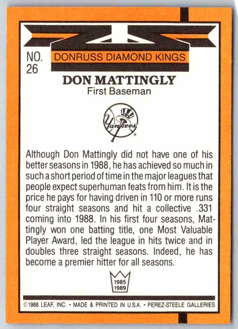 1989 Donruss Don Mattingly