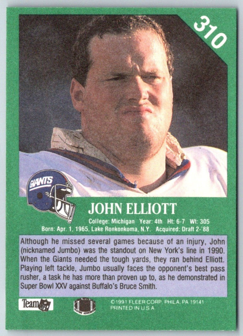 1991 Fleer John Elliott