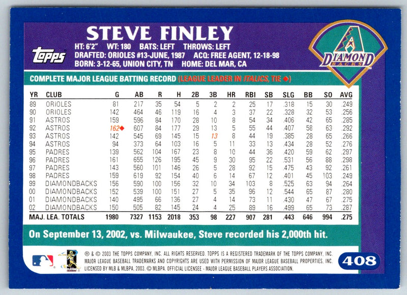 2003 Topps Steve Finley